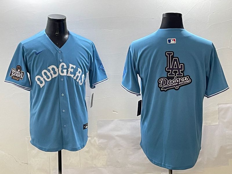 Men Los Angeles Dodgers Blank Light Blue Throwback Game 2025 Nike MLB Jersey style 27->los angeles dodgers->MLB Jersey